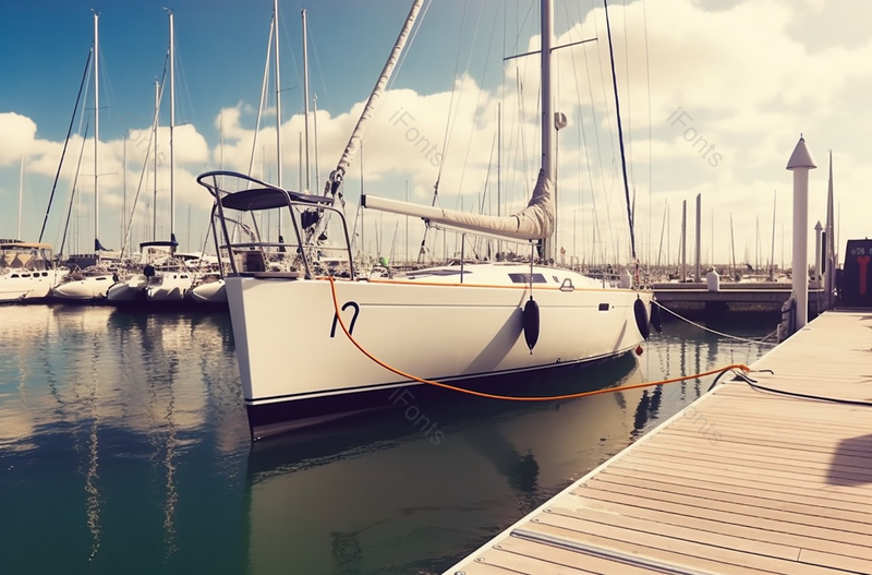 帆船停泊在港口绳索固定实拍,高清,摄影图,摄影图片,图片大全,摄影图免费下载